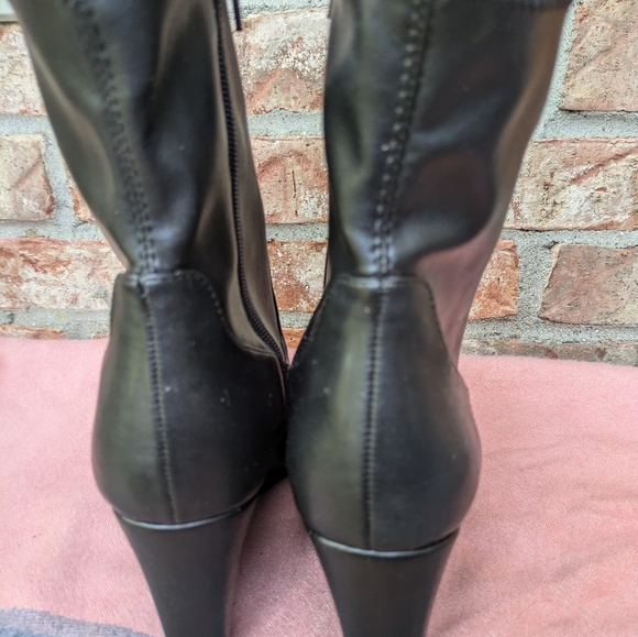 Open Edit Jimmie Pointed Toe Wedge Bootie Women Sz 6.5 - Picture 4 of 7